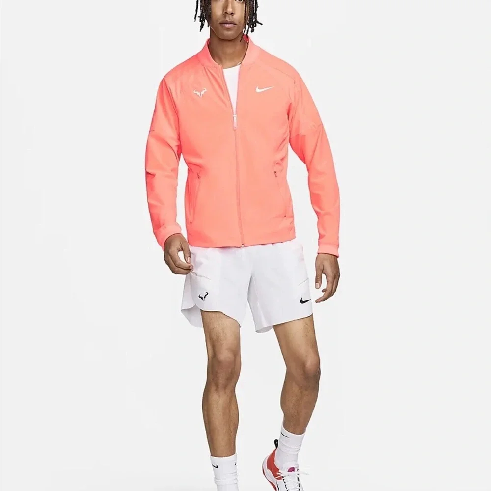 Nike Rafa Nadal Tennis Dri-Fit Tennis Jacket Orange Blast DV2885-854 Men Size L